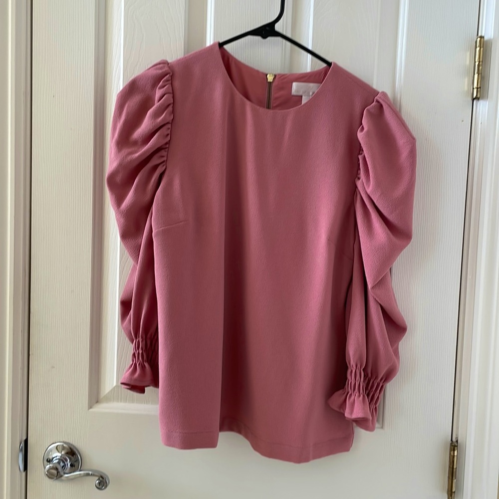 Rachel Parcell pink puff sleeve top size s